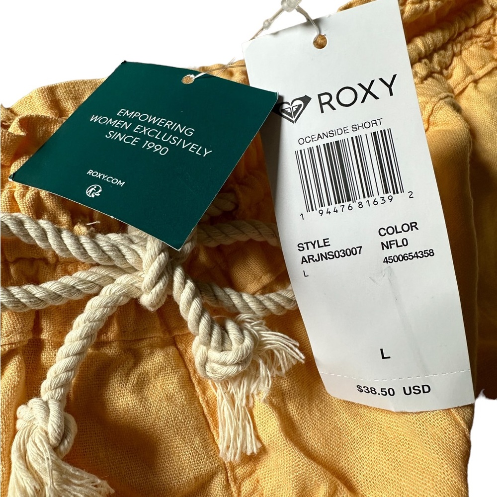 Roxy Women's Oceanside Beach Short with waist drawstring orange . Size L !! - Picture 13 of 13